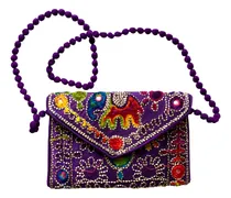 Comprar Sobre Cartera Bandolera Hindú Lila 22 X 15 Cm Lila Floreado Plata Lila