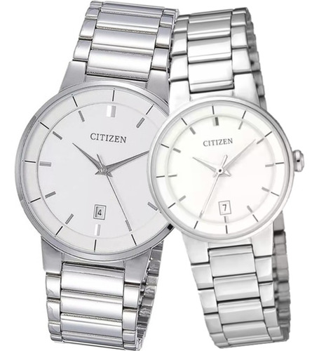 Reloj Pareja Citizen Fechador Personalizado Grabado Gratis