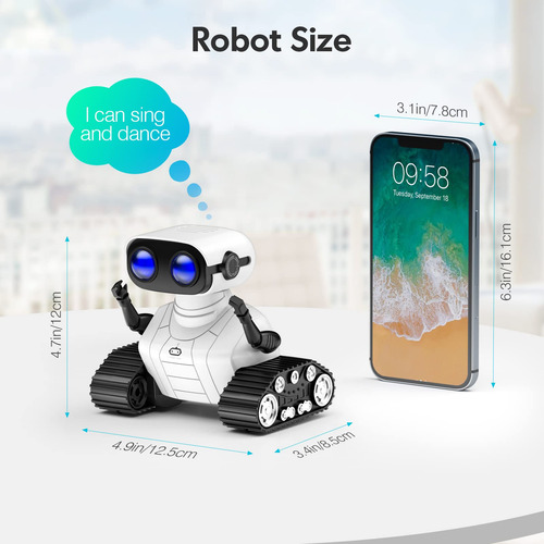 Robot De Juguete Remoto Recargable Con Música Y Luces Led