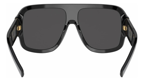 Lentes Sol Dolce & Gabbana Dg4401 Square Oversized Italy 58 Lente Gris Oscuro Varilla Negro/dorado Armazón Black Gold Dark Grey 501 87 Diseño Iconic Square