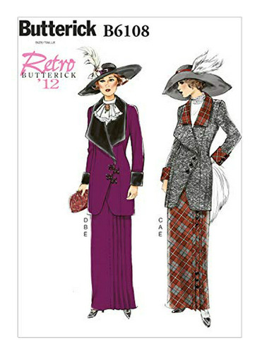 Conjunto De Chaqueta, Babero Y Falda Butterick B6108, Talla