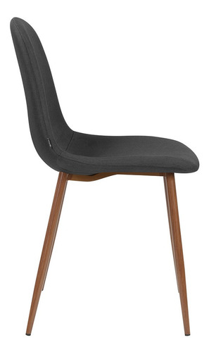 Imagen 6 de 10 de Silla Comedor Retro Tapizada Gaia Coelle Nogal - Negro