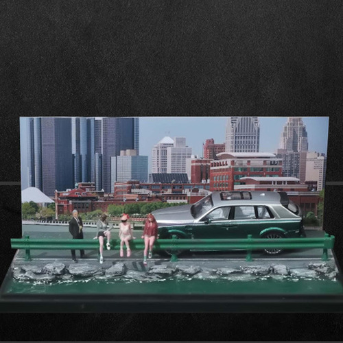 Escena De Diorama De Coche Modelo 1/64, Fondo De Seguimiento
