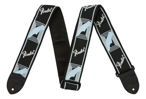 Correa De Guitarra Fender Monogrammed Black/gray/lightblue