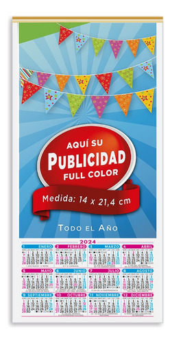 Almanaque Calendario 15,5x31cm X100u Personalizado