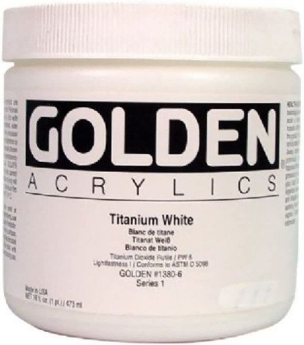 Acrilico Golden Color Titanium White Tarro De 16oz