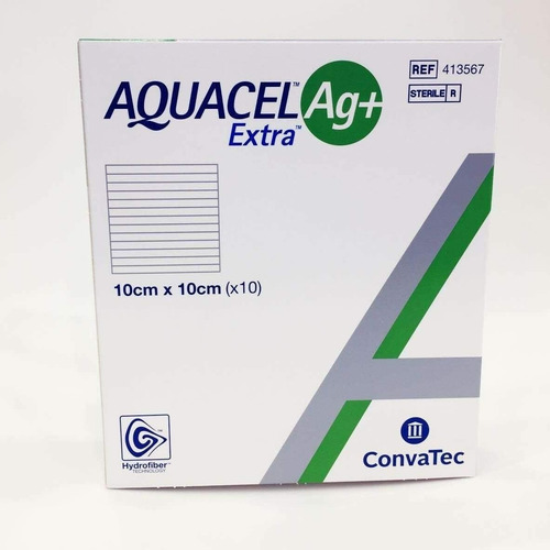 Aquacel Extra Alginato De Plata Convatec 10cmx10cm Caja X10
