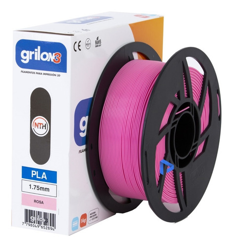 Imagen 3 de 3 de Filamento 3D PLA Grilon3 de 1.75mm y 1kg rosa