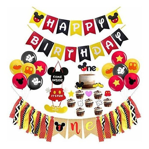 Decoraciones Para Fiesta De Primer Cumpleaños De Mickey Mous