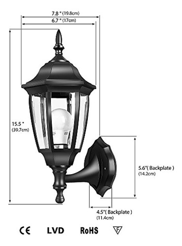 Emart Outdoor Porch Light Led Lamparas De Pared Exterior Man