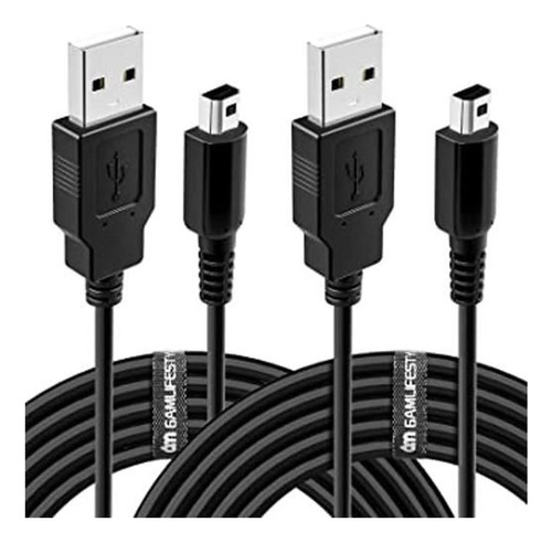 Paquete De 2 Cables De Carga Usb De Alimentación 3ds 2ds