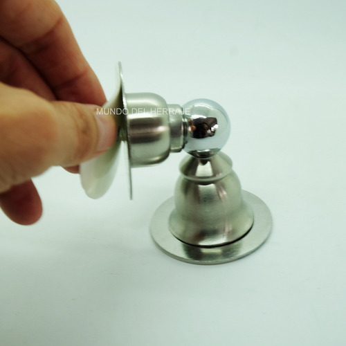 Tope Y Reten Magnetico De Piso /pared P/ Puerta. Acero Inox