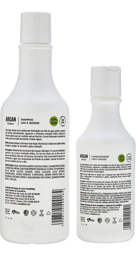 Kit Argan Liso E Sedoso Shampoo 500ml Condicionador 250ml