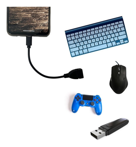 Cabo Otg Pendrive Usb Preto
