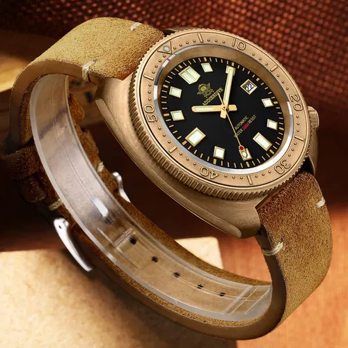 Addiesdive Reloj De Buceo Automático De Bronce Reloj De Para
