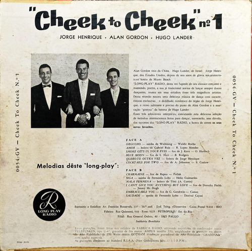 Jorge Henrique A Gordon H Lander Lp Cheek To Cheek Nº1 18495 (Usado)
