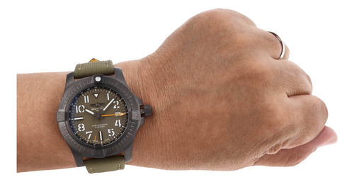 Reloj Breitling Avenger Gmt 45 Hombre Piel Gris Oscuro Verde Musgo Gris Oscuro Verde Musgo