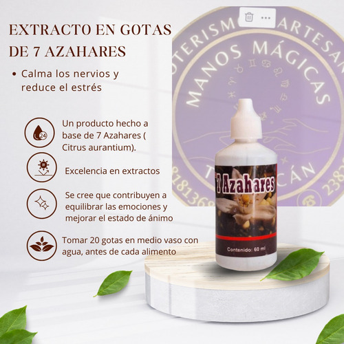 Gotas De 7 Azahares Extracto Para Equilibrio Emocional- 3 Pz