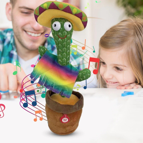 Imagen 2 de 3 de Cactus Bailarín 32 Cms Musical Juguete Interactivo Tik Tok