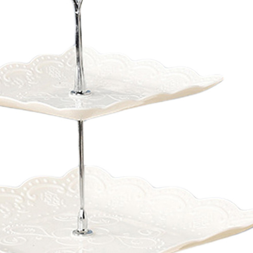 Bandeja De Almacenamiento Torre De Postre Plata 37cm Muti