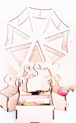 Candy Bar Vuelta Al Mundo 41cm 4 Carritos - Mdf / Fibrofacil