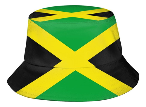 Sombrero Cubo Con Bandera Jamaica, Unisex Jamerica, Sombrero