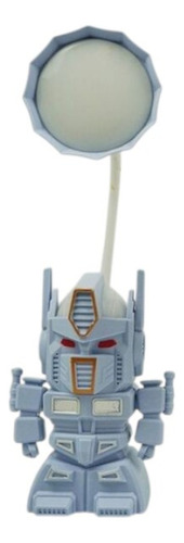 Lampara Velador Led Noche Usb Robot Sacapunta Escritorio Estructura Celeste
