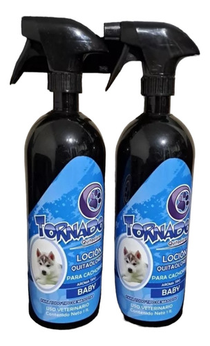 2 Pzas Perfume Loción Para Perro  Esteticas Tornado 1 Lt 