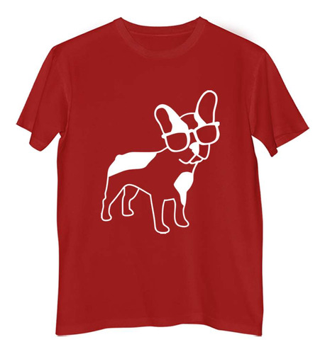 Remera Niño Color Perro Bulldog Con Lentes De Sol