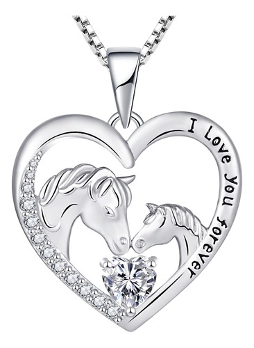 Collar De Caballo Yl Para Mujer, Colgante De Plata De Ley E