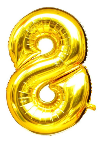 Imagem 1 de 1 de Balão Metalizado Número 8 - Dourado 110 Cm 45
