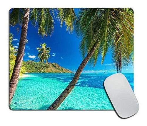 Ocean Mouse Pad, Isla Tropical Con Palmeras Y Hielo