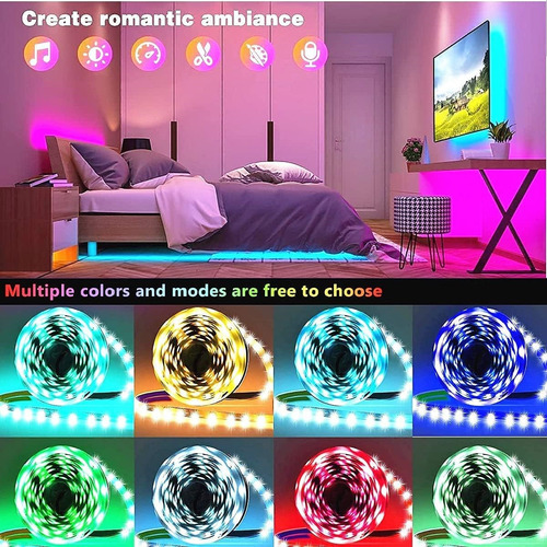Tira De Luces Led Bluetooth 30m Rgb Luces Led Para Cuarto