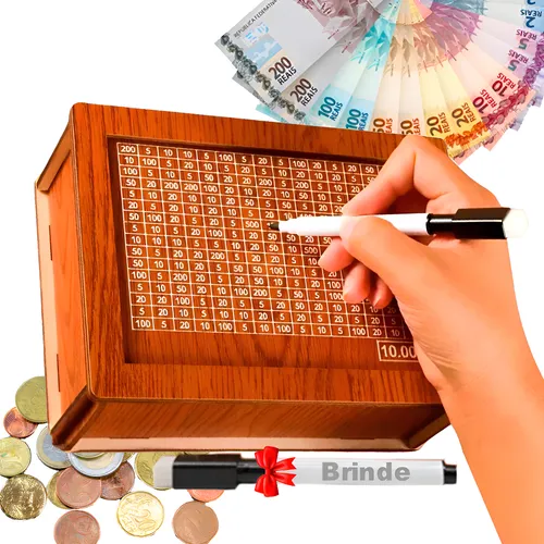 Cofrinho Cofre Guardar Dinheiro Caixa Woodbox 10mil Original