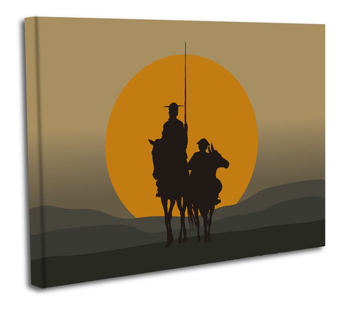 Cuadro Lienzo Canvas 60x80cm Quijote Y Sancho Panza Sol
