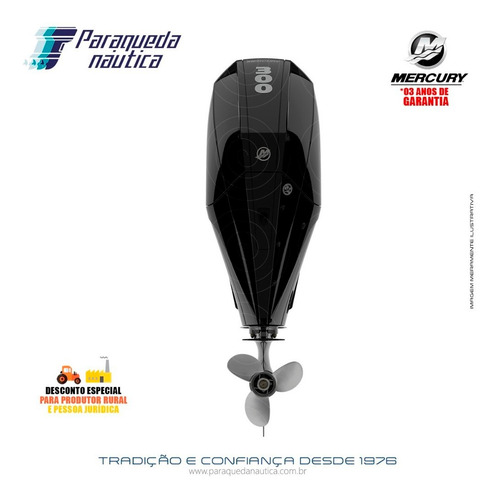 Motor De Popa Mercury 4 Tempos 300hp Xl V8 Mecânico Preto