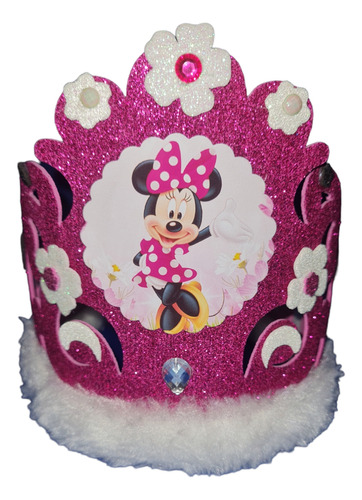 Corona Festejada Minnie Mouse Para Cotillón Cumpleaño Fiesta