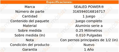 Cojinetes Bancada 0.010 Cutlass Salon V6 3.8l 85/87 S P