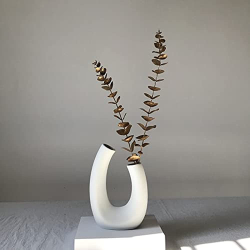 Eastern Rock White Ceramic Vase Modern Minimalist Abstractio