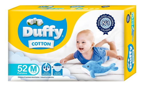 Pañales Para Bebes Duffy Cotton Hiperpack M X 52 Un.
