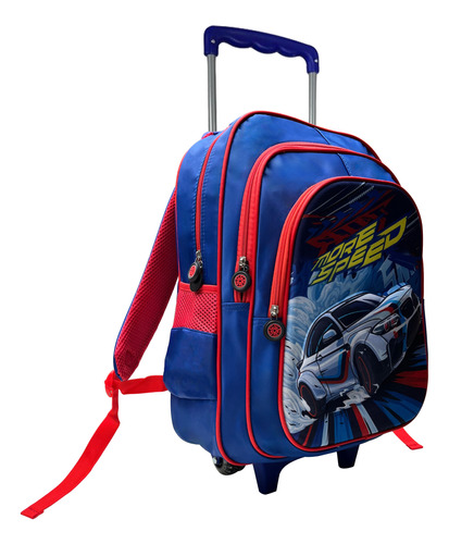 Mochila Carro Carrito Escolar Base Reforzada Manija Telescopica Original Gran Capacidad Unisex Temporada Happy Buy