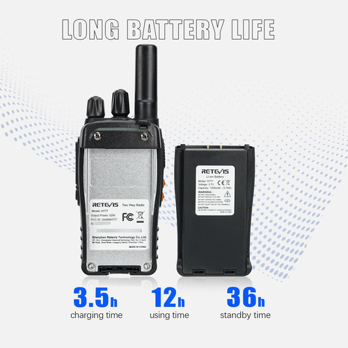 Retevis H-777 Radios Walkie Talkies Recargables Radio De 2 Color Bandas De Frecuencia