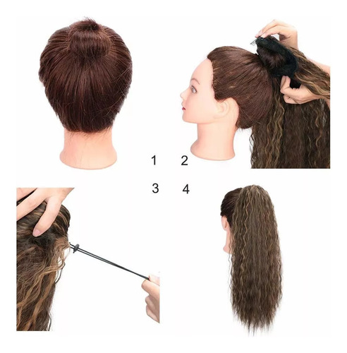1b# Cabello Fibra Natural Cola Extensiones Pelo Peluca