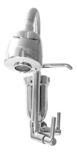 Torneira Filtro Cozinha Parede Gourmet Ducha Cromado C-72 Cor Prateado