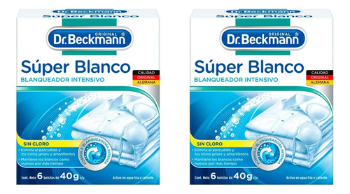 Blanqueador De Ropa Dr. Beckmann Súper Blanco 2 Cajas