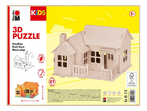 Puzzle 3d - Diseño Casa De Playa Marca Marabu Kids