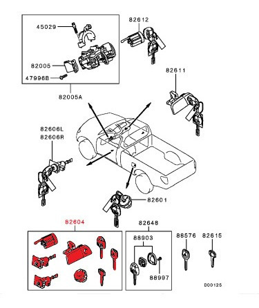 Juego De Cilindros Y Llaves De L200 Sportero