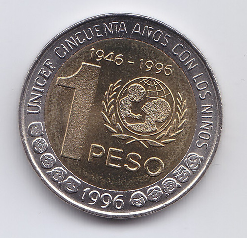 Moneda Conmemorativa Unicef 1 Peso 1996. Lote De 25 S/c
