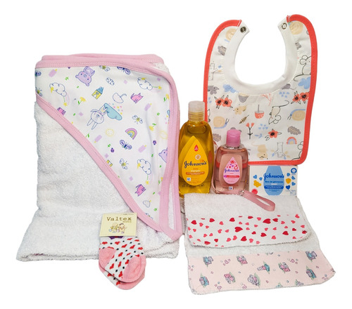 Kit De Baño Bebe - Toalla - 8 Productos Ideales Para Baño