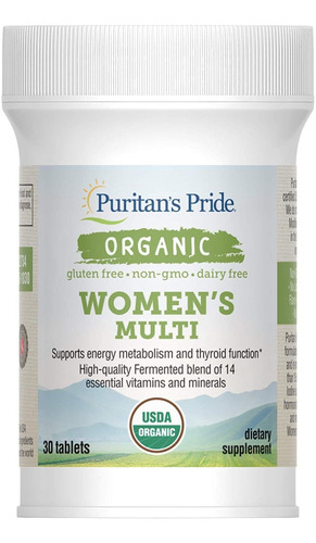 Puritan's Pride Multivitaminas Orgánicas Para Mujer, 30, 1